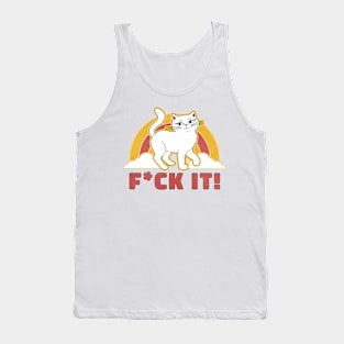 Cute white cat animal Tank Top